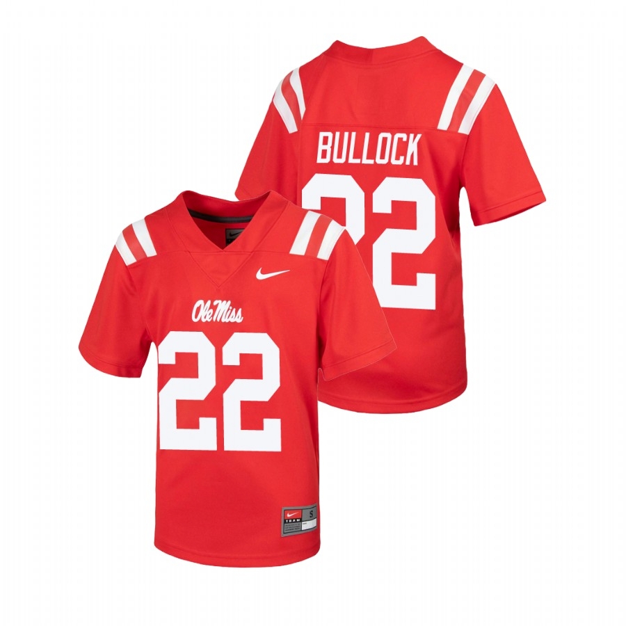 Ole Miss Rebels Youth NCAA Kentrel Bullock #22 Red Untouchable College Football Jersey GMB5849AJ